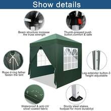 Pop Up Gazebo With Sides Blue Outdoor Canopy Wedding Party Tent - Green - View 4
