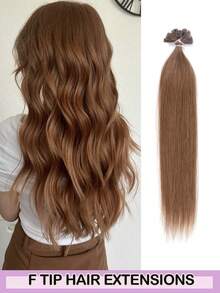 12-22 Inch Straight Human Hair Extensions, F-Type Keratin Protein Invisible Hair Extensions, High Quality Natural Look, Suitable For Thin Hair, Weddings, Daily Wear, Parties, Prom, Natural Straight Hair Extensions - Multicolor - View 58