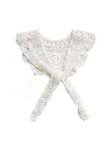 1pc Delicate Lace Crochet Triangular Shawl, Versatile Elegant Collar Accessory For Spring & Summer,Graduation Outfit,Disco - Multicolor - View 8