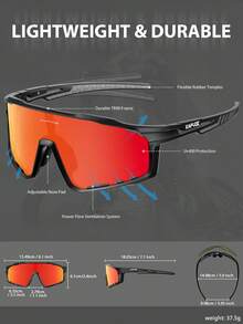 1pc KAPVOE Men Sports Glasses Outdoor Running Glasses Cycling Glasses Casual Glasses - Multicolor - View 7