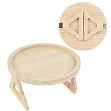 Clamping Sofa Armrest Tray, Bamboo Adjustable Foldable, Suitable For Holding Cups, Phones, Tablets And Snacks. Sturdy Non-Slip Side Table Holder, Applicable To Living Room, Bedroom And Sofa. Home Organization Storage Tray - Wood Color - View 7