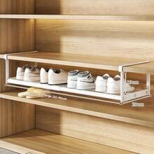 1 Piece Hanging Shoe Organizer For The Wardrobe – Expandable Shelf Organizer System For Under-Shelf Mounting – Ideal For Kitchen, Books Or For Storing And Organizing Clothes. - 查看 10