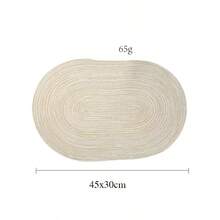 Minimalist Oval Polyester Placemat In Milk Coffee Color, Washable, Non-Slip, Heat-Resistant, Woven Texture Dining Table Mat, Suitable For Kitchen, Dining Room, Outdoor Picnic, Restaurant, Party, Country And Bohemian Home Decor - Apricot - View 8