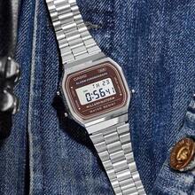 Casio 卡西欧 A168WA-5A 全金属银色经典数字手表，男女通用复古不锈钢腕表 - 均碼 - 查看 2