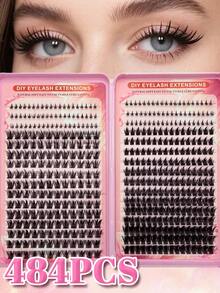 Este set de 484 piezas de pestañas postizas esponjosas incluye pestañas inferiores de 5-7 mm y pestañas postizas de alto volumen y tallo ancho de 9-18 mm. El rizado mixto en D crea pestañas postizas naturales, gruesas, suaves, cómodas y ligeras que duran mucho tiempo. Un folleto de pestañas postizas DIY adecuado para maquillaje diario, cosplay, citas y maquillaje de fiesta. - D - Ver 11