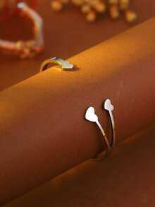 1 chiếc vòng tay hình trái tim bằng thép không gỉ mạ vàng 18K, trang sức thời trang cao cấp dành tặng phụ nữ, thích hợp đeo hàng ngày, dự tiệc, sinh nhật, Ngày của Mẹ. - CYB067 - Xem 10