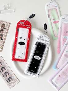 1 hộp đựng thẻ 4 khung hình chấm bi và trái tim hoạt hình, túi đựng thẻ dán 4 mảnh chủ đề học sinh đuổi theo ngôi sao. - A - Xem 4
