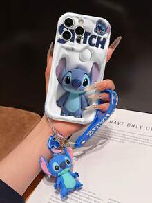 This Disney Stitch Lanyard Phone Case Is Fully Covered In TPU Material. It's Shockproof, Lightweight, And Compatible With IPhone17/16/11/13/15/15 Plus/15 Pro/15 Pro Max/12/14 Pro Max/11 Pro Max/12 Pro/12 Pro Max/13. This Phone Case Makes A Popular Birthday Gift Or Business Gift; It's Durable, Stain- And Fingerprint-Resistant, And Suitable For Both Men And Women. The Set Also Includes A Mickey Mouse Phone Case And A Stitch Plush Bracelet. It's A Perfect Gift For Friends And Family. This Stylish Phone Case Is Fun, Lightweight, And Durable. IPhone17 Pro Max Phone Case, Angel Phone Case. - trắng - Xem 5