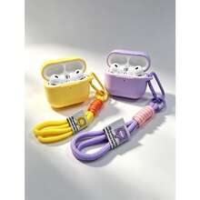 Cross-Border Compatible With Case, Minimalist Handmade Braided Strap Bicolor Bluetooth Earphone Protective Cover - Light Purple - View 5