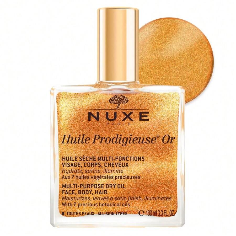NUXE Huile Prodigieuse Or Aceite Seco Dorado con Purpurina 100ml Vaporizador | Marca 100% Original | Cara Cuerpo y Cabello | 7 Aceites Botánicos Preciosos | Efecto Dorado Iluminador y Satinado | Cosmética Francesa de Lujo | Envío Express 24/48h - 100 ml (Paquete de 1) - Ver 1