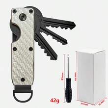 1 Pc Carbon Fiber & Metal Keychain, Aluminum Alloy Key Organizer, Key Holder, Best Gift For Men And Women - Multicolor - View 10