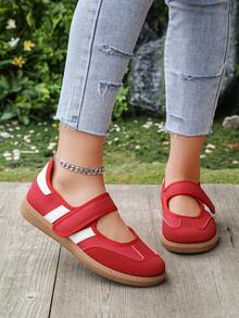Hidkat 1 đôi giày thể thao nữ kiểu slip-on, giày trượt ván ngoài trời thông thường, giày thể thao đa năng hàng ngày. - Đỏ - Xem 2