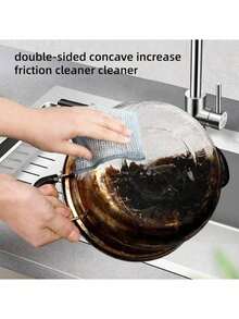 20 piezas/10 piezas Paño de limpieza de alambre metálico grueso, paño de limpieza mágico de doble cara, adecuado para utensilios de cocina y herramientas de limpieza, suministros de cocina, accesorios de cocina, regalos para el hogar, regalos para mujeres, regalos para hombres - multicolor - Ver 7