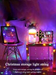 1pc Outdoor Camping Atmosphere Light, Includes LED Strip Lights, Self-Hanging Hook, Lighting String, Floodlight, Night Light, Holiday Decor String Lights, Rechargeable Camping Decor Light, Portable Tent Light, Ambiance Fairy Lights, Type-C Port For Phone Charging, Suitable For Outdoor, Camping, Bedroom, Garden, Party, Wedding, Room Decor, Battery Capacity: 1800mAh - Camping Lights - View 6