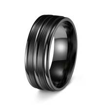 1pc 8mm Wide Customized Matte Stainless Steel Multi-Layer Ring, Personalized Jewelry For Men, Birthday Party Valentine's Day Gift, Engraved Name Available - Multicolor - View 45