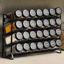 Four-Tier Metal Spice Rack Kitchen Countertop Organizer - Durable Multi-Layer Design, Space-Saving, Ideal For Home Cooking And Baking, Father's Day Gift - Multicolor - View 12