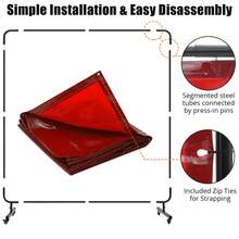 Pantalla de protección para soldadura de 3 paneles, 6x6 pies, resistente al fuego, con marco – Cortina de PVC transparente – Ruedas giratorias con bloqueo – Barrera portátil para  contra arco y rayos UV en garaje, taller o trabajos de metalurgia - Pantalla soldada de tres lados (con ruedas) - Ver 6