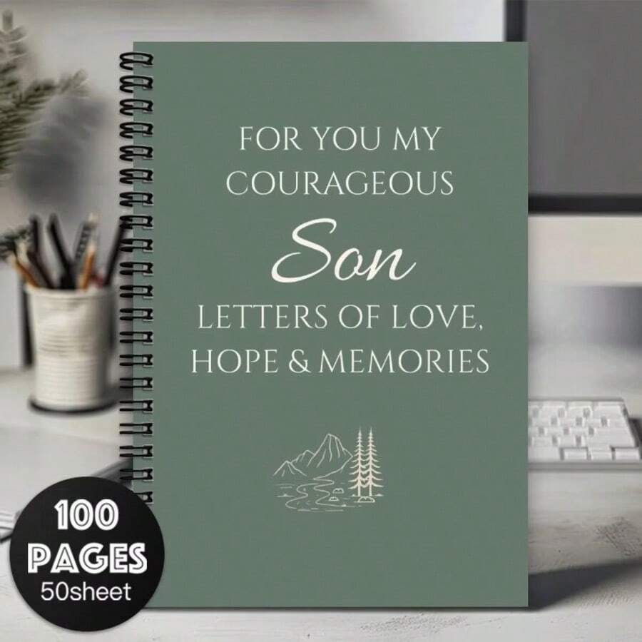 1 Letter To Son Spiral Notebook - Daughter'S Heartfelt Confession, 100 Pages, Is The Perfect Gift For Son'S Birthday And Holidays, And Also A Mother'S Treasured Memory Diary, A Gift With Sentimental Meaning, Smooth Writing - G - View 1