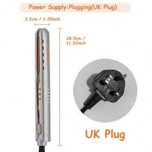 二合一专业美发直发器/卷发器，大尺寸加热板，温度控制，液晶显示屏，适合沙龙和家庭使用 - 灰色 - 查看 13