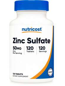 Nutricost Zinc Sulfate (50mg) 120 Tablets - Vegan, GMO-Free, Gluten-Free - 120抽 - 查看 1