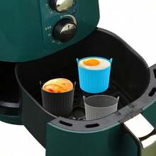4pcs Premium Silicone Air Fryer Baking Molds - Non-Stick, Muffin Cups For Eggs, Cupcakes, Pancakes, Pudding, Custard, Durable Silicone Material, Great For Cooking/Healthy Cooking, No Electricity Required, Suitable For Home Kitchen/All Air Fryer Models/Health-Conscious People, Essential Baking Accessory - Multicolor - View 4