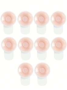 5 Pairs Invisible Silicone Nipple Covers, Backless Strapless Bra Petals, Prevent Nipple Protrusion, Prevent Wardrobe Malfunction, Suitable For Wedding Dress, Party Dress, Lingerie - Beige - View 11