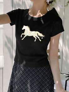 Women T-Shirts - Black - View 2