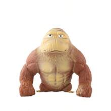 Juguete antiestrés Squishy - Gorila grande, pez verde de lenta subida, juguete de apretón de cabeza de cerdo, juguete de goma suave y elástico creativo, juguete antiestrés con forma realista de gorila, regalo para amigos y compañeros de trabajo, regalo de cumpleaños - Multicolor - Ver 8
