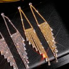 1 Pair Everyday Fashionable Geometric Tassel Pendant Earrings - White - View 2