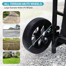 Carrito de compras plegable 2 en 1 con asiento – Carro utilitario de alta resistencia – Bolsa impermeable desmontable, mango ajustable, ruedas para todo terreno – Soporta hasta 150 kg – Perfecto para jardín, mercado, lavandería y viajes - Negro - Ver 6