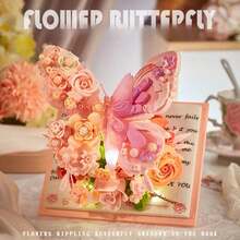 Butterfly Bouquet Small Particle Building Blocks Assembly Ornament Rose Bouquet DIY Building Blocks, Home Decor Ornament, Birthday/Holiday/New Year Gift, Suitable For Gifting - Multicolor - View 2