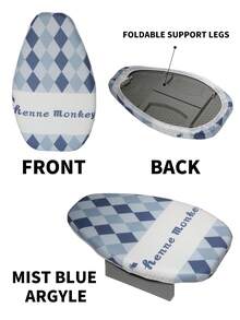 Mini Foldable Ironing Board, Compact Portable Ironing Board For Home Use, Suitable For Ironing Sleeves And Collars, Not Suitable For Ironing Whole Garments - Foggy Blue Diamond Pattern - View 19