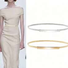 1pc Elastic Skinny Waist Belt, Versatile Waist Chain Accessory For Dresses - Multicolor - View 2