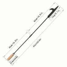 Heavy Duty Wrought Iron Fire Pit Tool With Wooden Handle And Hook, Suitable For Campfire, Fireplace, Indoor And Outdoor Use - B - View 9