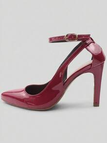 MODARPE Scarpin Pointed Toe Medium Heel Comfort Insole S10 - Barniz de cereza - Ver 3