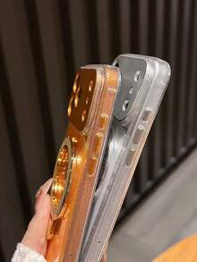 Bộ 2 ốp lưng điện thoại trong suốt lấp lánh sang trọng chống sốc + giá đỡ điện thoại, tương thích với iPhone 17 Pro Max 17 Pro 17 17 Air 16 Pro Max 16 Pro 16 15 Pro Max 15 Pro 15 14 Pro Max 14 Pro 14 13 Pro Max 13 Pro 13 12 Pro Max kèm ốp bảo vệ ống kính. - trái cam - Xem 4