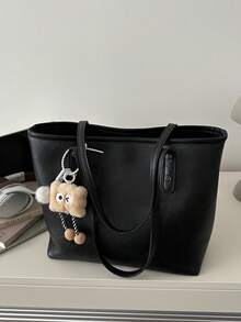 Retro Fashion Large Capacity Handbag, New Design Versatile Commuter Shoulder Tote Bag For Women - Black - View 9