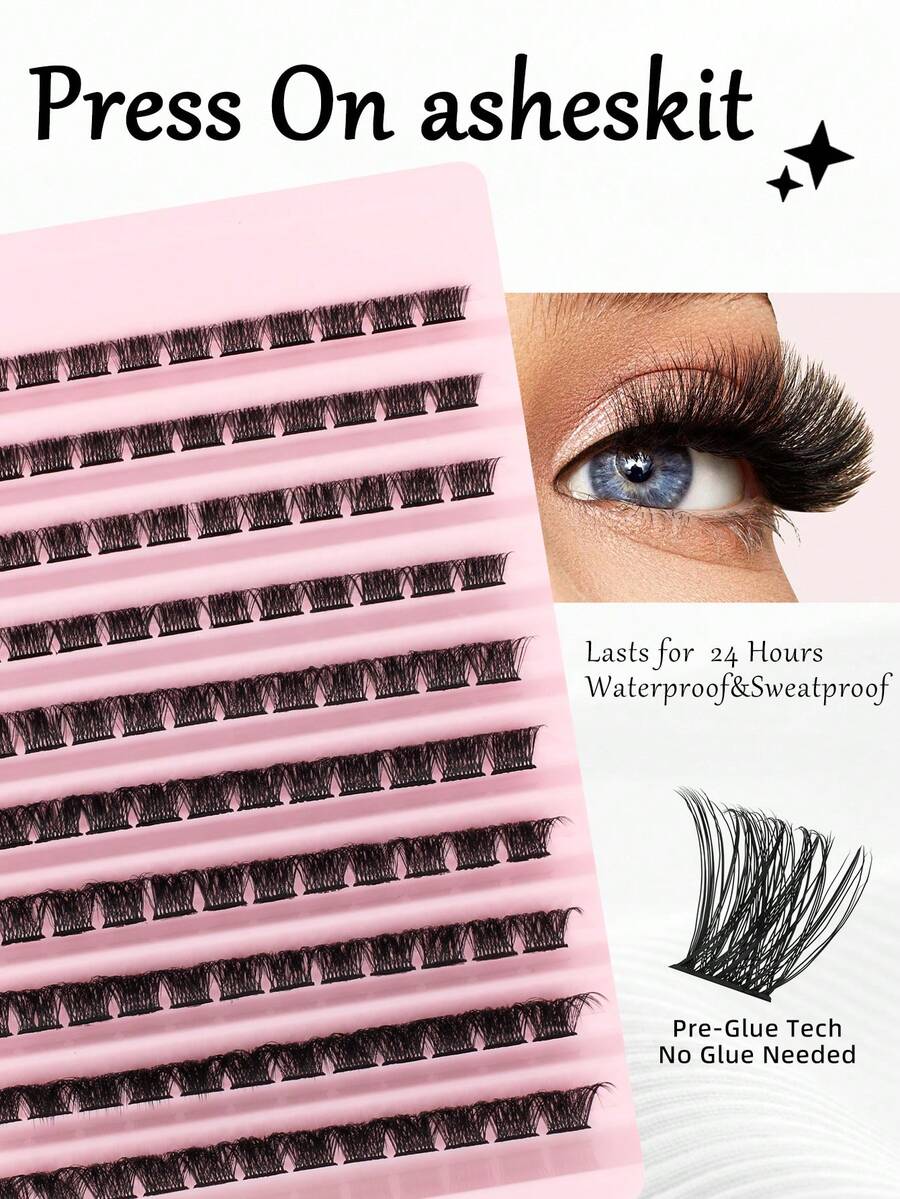DAIFIYAN 120pcs Bulu Mata Palsu Tipis Individual - Tampilan Alami, D-Curl Terangkat, Lembut, Ekstensi Bulu Mata DIY untuk Volume & Panjang Tingkat Salon - Mudah Dipakai, Dapat Digunakan Kembali, Nyaman Dipakai - Hitam - View 1