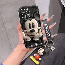 This Disney Mickey Mouse Lanyard Phone Case Is Fully Covered In TPU Material. It's Shockproof, Lightweight, And Compatible With IPhone17/16/11/13/15/15 Plus/15 Pro/15 Pro Max/12/14 Pro Max/11 Pro Max/12 Pro/12 Pro Max/13. This Phone Case Makes A Popular Birthday Gift Or Business Gift; It's Durable, Stain- And Fingerprint Resistant, And Suitable For Both Men And Women. The Set Also Includes A Mickey Mouse Phone Case And A Mickey Mouse Plush Bracelet. It's A Perfect Gift For Friends And Family. This Stylish Phone Case Is Fun, Lightweight, And Durable. IPhone17 Pro Max Phone Case, Minnie Mouse Phone Case. - trắng - Xem 6
