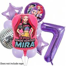 KPop Demon Hunters Purple Cool Girl Kids Birthday Party Decor Balloon Number Set, Baby Shower Party Supplies, Gift & Toy - Balloon Set - View 17
