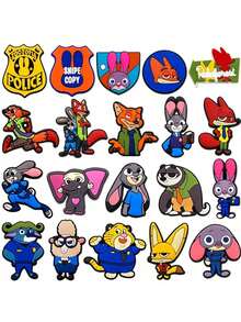 Móc khóa giày Nick Judy dành cho nhân vật hoạt hình Judy Hopps Nick Wilde bằng nhựa PVC, đồ trang trí tự làm, bán sỉ. - Nhiều màu - Xem 4
