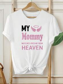 Camiseta Básica Diaria para Mujer, Cuello Redondo, Holgada y Cómoda, Manga Corta - Blanco - Ver 2