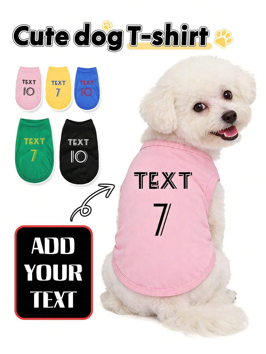[Custom] Personalized Pet Clothes, Cat/Dog Vest T-Shirt, Comfortable & Cute, Heat Transfer Printing, The Perfect Gift For Your Furry Friend! - Multicolor - View 1