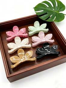 6 chiếc kẹp tóc nữ màu kẹo ngọt hình lá và cánh hoa cẩm thạch tinh tế, phụ kiện tóc dùng hàng ngày, có thể dùng làm quà tặng. - Nhiều màu - Xem 6