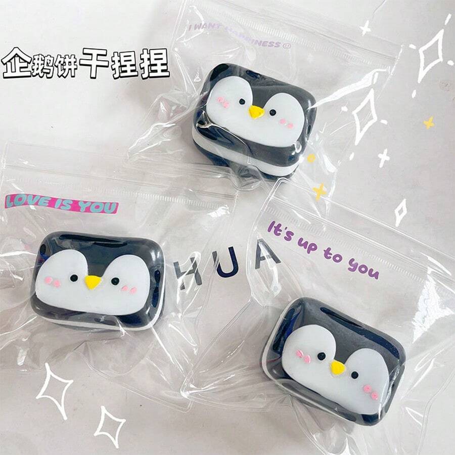 1pc Penguin Squeezy Toy, Ultra Soft Slow Rebound Texture, Healing Desktop Stress Relief Squeeze Toy, Black & White Penguin Design, Soft & Squishy, Relieve Anxiety, Stress Relief For Office Workers, Super Soft Squeeze Toy, Squeeze To Relieve Stress, Elastic Stress Relief Toy, Healing Hand Feel, Office Stress Relief Squeeze Toy