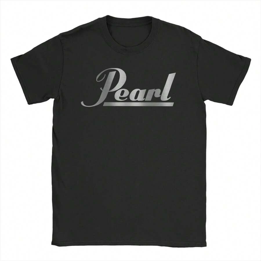 PEARL DRUMS T Shirt For Men Women Cotton Creative T-Shirts Round Neck  Tees Short Sleeve Clothing Printed - 黑色 - 查看 1