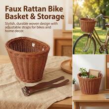 Wicker Storage Basket For Bicycle And Desk Decoration Multipurpose Design - Multicolor - View 2