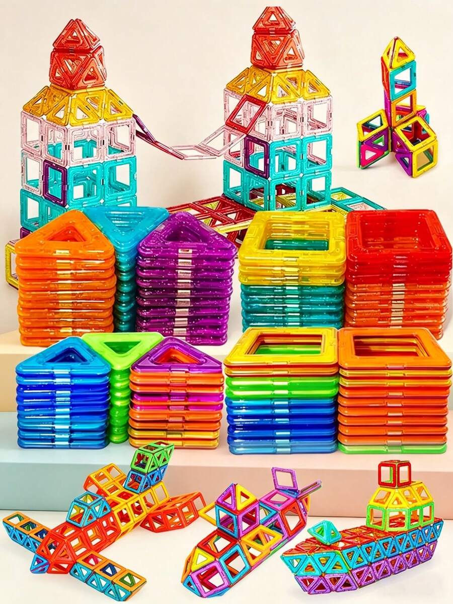 100 piezas Grandes Bloques de Construcción Magnéticos, Juguetes Magnéticos DIY, Juego de Construcción para Niños, Regalo de Juguete para Niños, Bloques Magnéticos, Baldosas Magnéticas, Juguetes Magnéticos - Multicolor - Ver 1