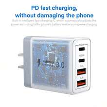 欧标C/E/F型插头（220-240V）55W超级快充墙充，配备2个USB-A接口和2个USB-C接口，可选配1米（3.3英尺）USB-C转USB-C/USB-C转Lightning/USB-A转USB-C/USB-A转Lightning快充线。多种线缆配置可选，完全兼容MacBook 17/16/15/14/13/12系列和Galaxy S25/S24/S23/S22系列。适用于家庭、办公室和旅行，是阵亡将士纪念日和夏季的开端。 - 查看 8