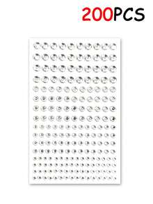 800PCS(4sheet) Gemstone Sticker Facial Diamond Sticker Acrylic Crystal Sticker - DIY Three-Dimensional Decorative Rhinestones With Adhesive Property. Easy To Operate And Suitable For Beginners(400/200PCS),Concert Look,Face Gems - Multicolor - View 9